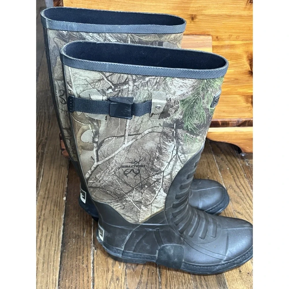 Itasca Scent Free Mens Camo Rubber Hunting Boots Waterproof Size 8